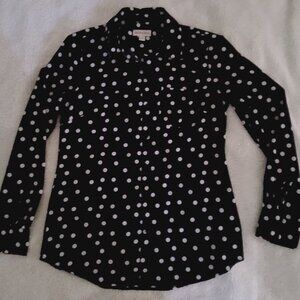 Merona button down polka dot dress shirt
